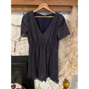 Madewell flutter sleeve ruffle hem dress in sugar dot size 00